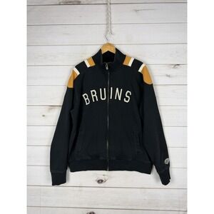 Boston Bruins Track Jacket Mens XL Black NHL Hockey Old Time Hockey Full Zip